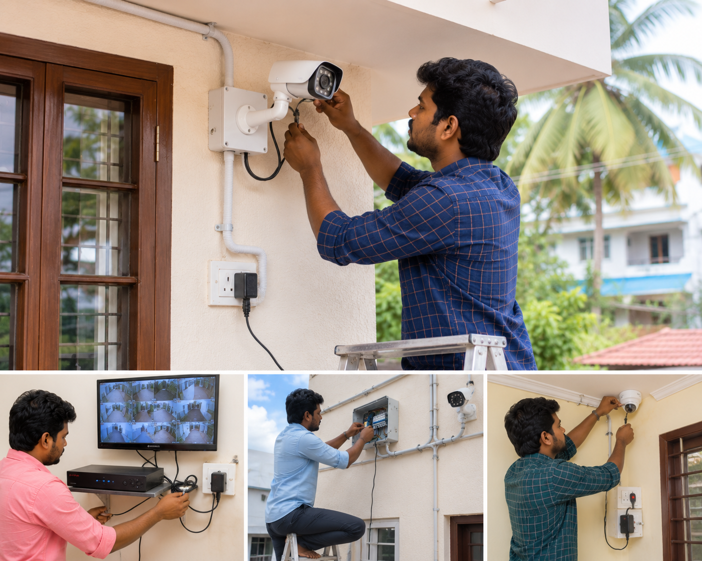 Electrical professional at work